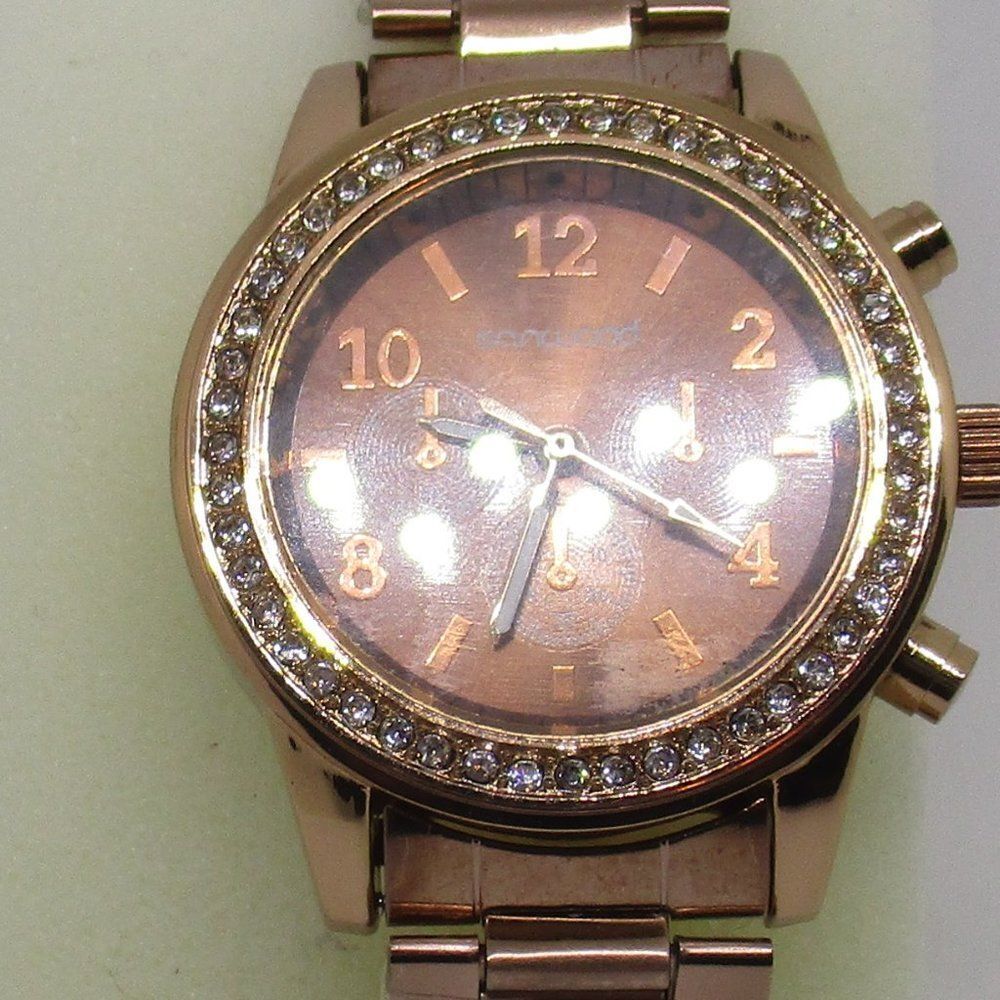 Austrian Crystal Watch Coffee Band Stainless Steel